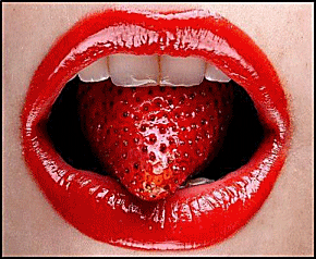 Gif animé bouche fraise